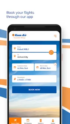 Kam Air android App screenshot 2